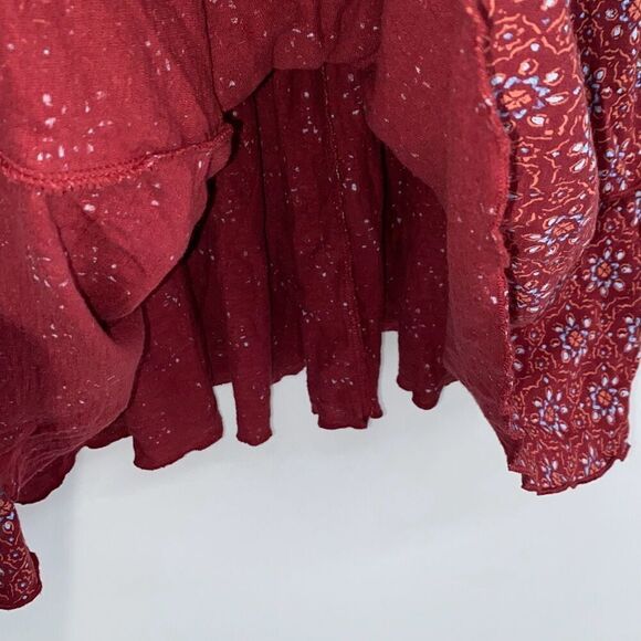 Fat Face Sz 12 Amba Craft Geo Jersey Dress Tiered Wrap Smocked Pullover Raspberr - Picture 10 of 15